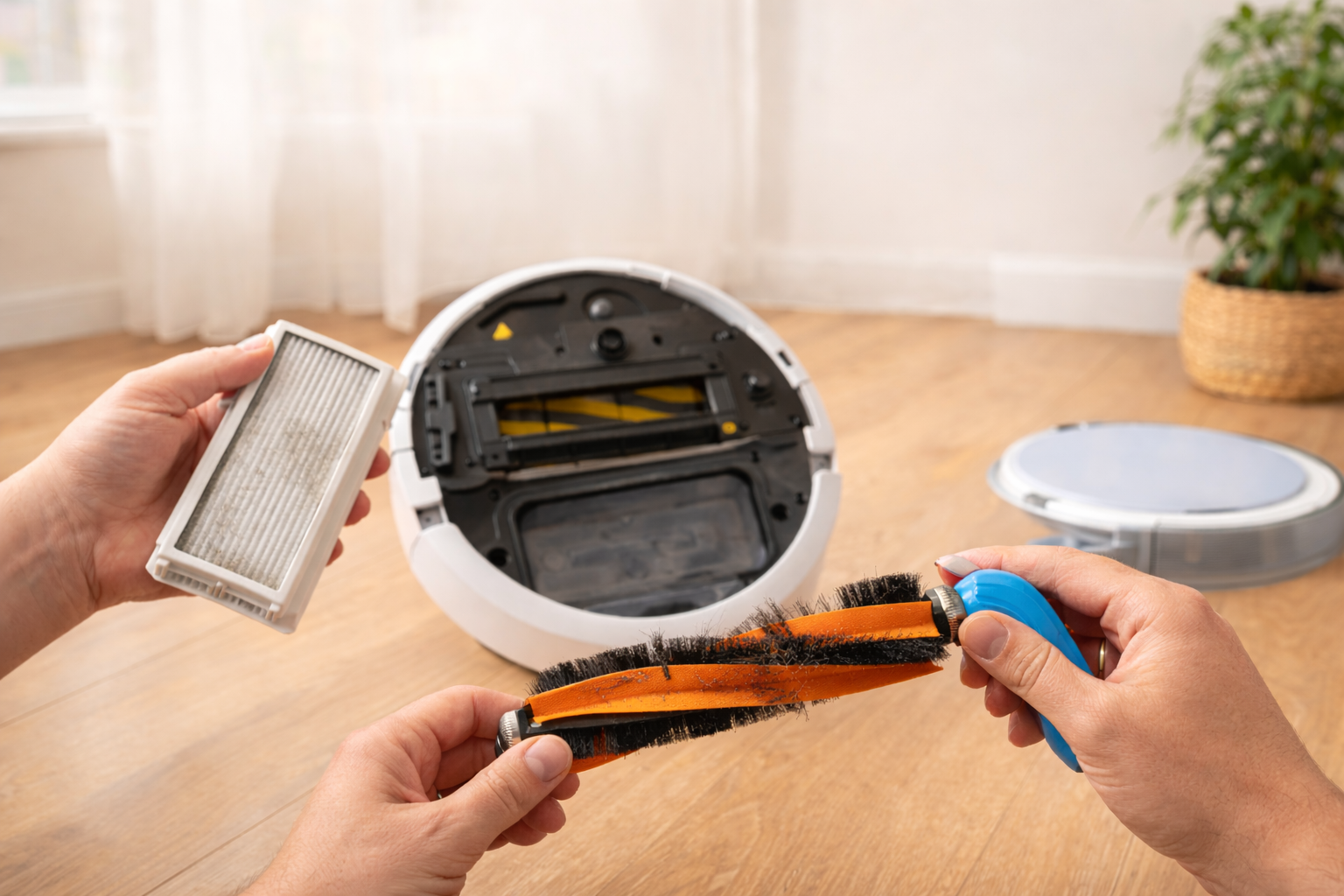 هر چند وقت یکبار باید فیلتر و برس جارو رباتیک را تمیز کنیم؟ | راهنمای کامل نگهداری